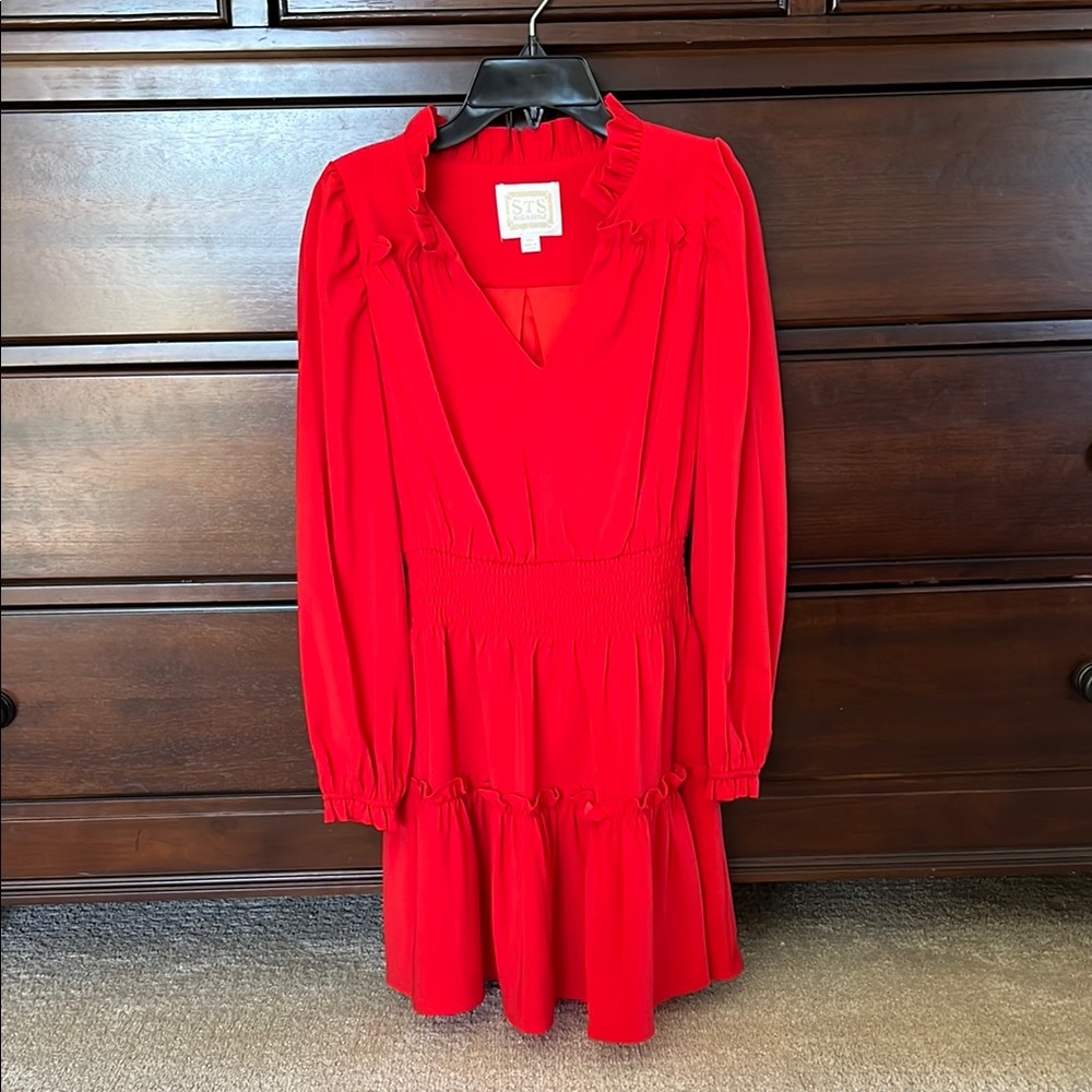 Sail to Sable red tiered dress